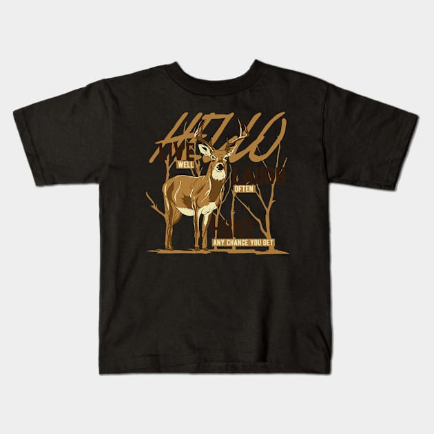 Wild And Free Hunter Outfit Design Kids T-Shirt by Shirtjaeger